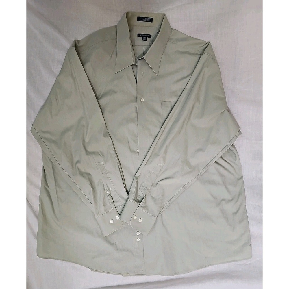 Knightsbridge Casual Shirt Mens‎ EX LARGE LT. OLIVE Button Up Long Sleeve NWOT